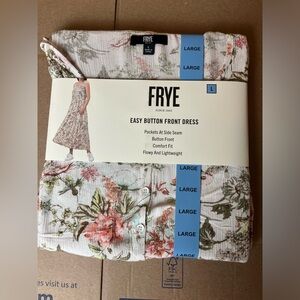 Women’s L Frye Easy Button Down Dress “Folk Garden” NWT